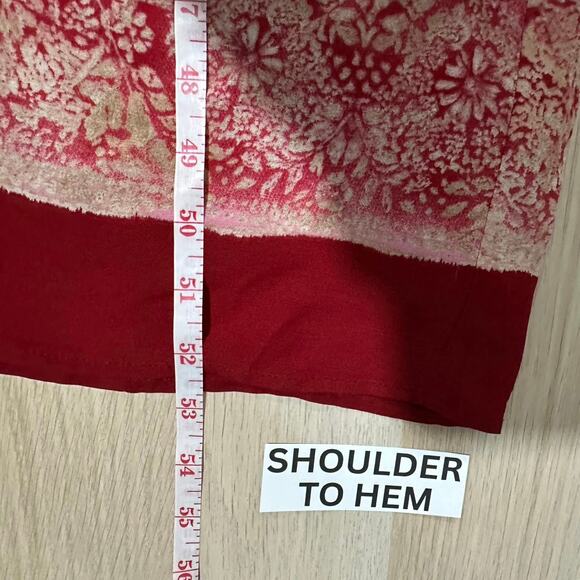 90s Y2K Vintage American Eagle HOCO Chiffon Pink Red Ombre Maxi Slip Dress 10 - Picture 12 of 15